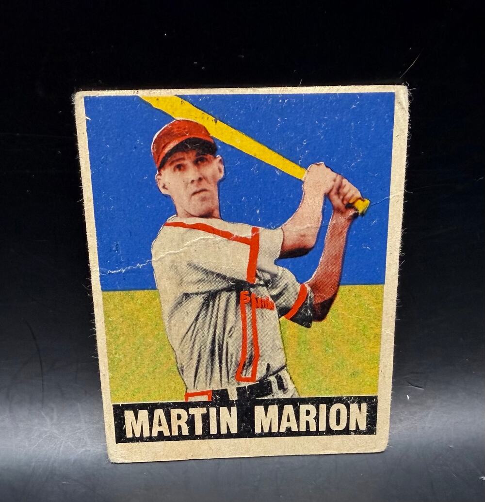 1949 Leaf Martin Marion Rookie Card, St. Louis Cardinals Baseball Card Marty